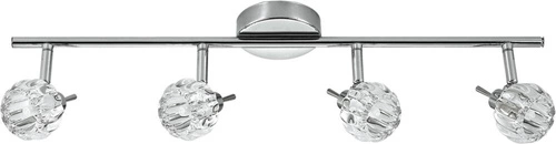 Nowoczesna lampa sufitowa Bombola chrom regulowana do salonu i sypialni 4-punktowa