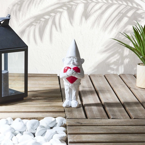 Figurka dekoracyjna Gnom Love Intesi nowoczesna do salonu i ogrodu na prezent 33 cm
