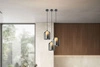Lampa wisząca Klea czarny 1x15W G9 klosz  dymiony+biały