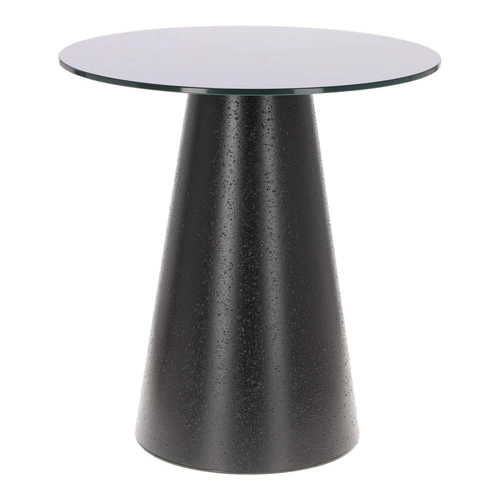 Stolik kawowy Soleilo szklany okrągły     60cm czarny OUTLET