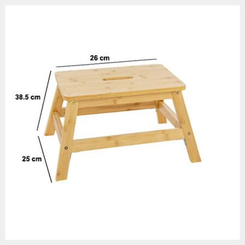 Stołek drewniany bambusowy 1-stopniowy 5five simply smart do kuchni styl skandynawski naturalny