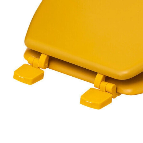 Deska sedesowa musztardowa Abby z duroplastu do toalety nowoczesna