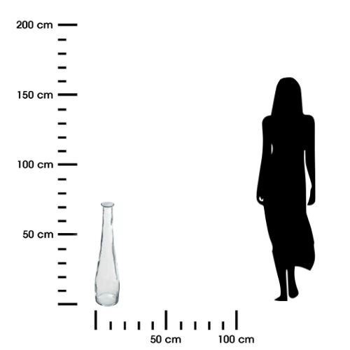 Wazon szklany Long 79 cm transparentny nowoczesny wysoki dekoracyjny do salonu