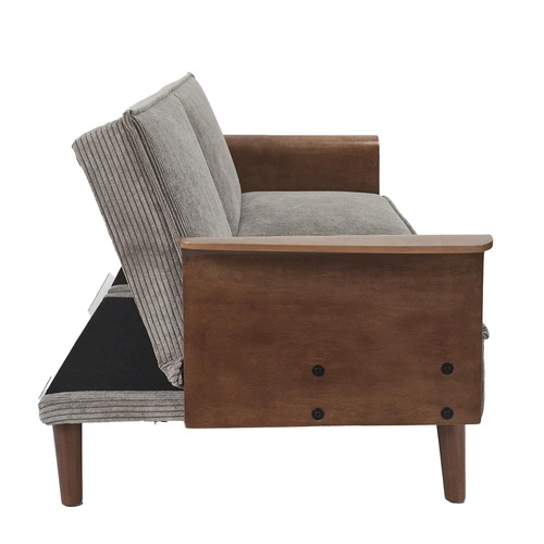 Sofa rozkładana Scott szara sztruksowa 3 osobowa z regulowanym oparciem do salonu Intesi