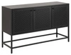 Komoda Newcastle II czarna industrialna metalowa na nóżkach 125 cm do salonu Actona