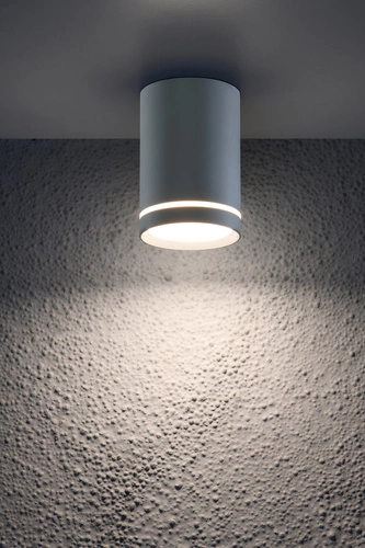 Nowoczesna lampa sufitowa Tuba szara do salonu, kuchni lub sypialni, pojedyncza 