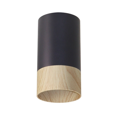 Lampa sufitowa Conti tuba 1x15W GU10  5,5/10 czarny+drewniany