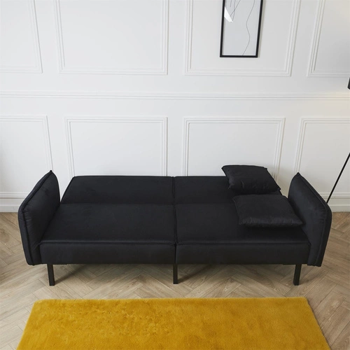 Sofa rozkładana Giulia czarna nowoczesna z funkcją spania do salonu i pokoju młodzieżowego