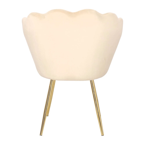 Krzesło tapicerowane welurowe Florencja Intesi beżowe glamour z podłokietnikami do jadalni