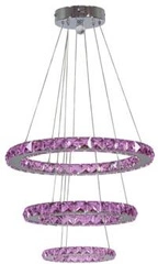 Lampa wisząca Lords 50 okrągły potrójny 48W LED rgb chrom z pilotem