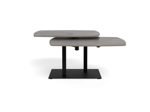 Stolik kawowy Carballo szary prostokątny loftowy z siedziskiem