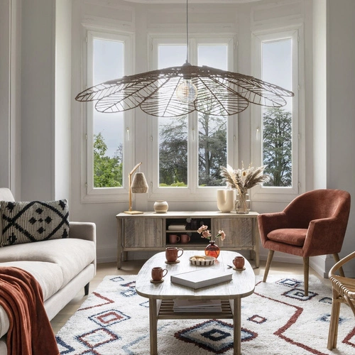 Fotel wypoczynkowy Sinel brązowy aksamitny do salonu retro z podłokietnikami Atmosphera