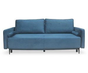 Sofa rozkładana Arosa granatowa welurowa z funkcją spania i pojemnikiem do salonu Intesi