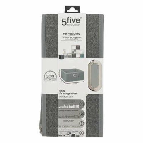 Pudełko materiałowe do regału 31x31 szare jasne składane z uchwytem 5five simply smart