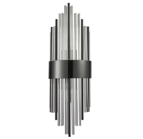 Kinkiet ścienny DRACO czarny 60 cm nowoczesny do salonu i sypialni szkło metal