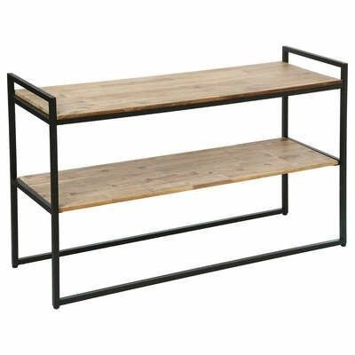 Konsola do przedpokoju Edena Atmosphera nowoczesna drewniana z półkami 120 cm na metalowej podstawie