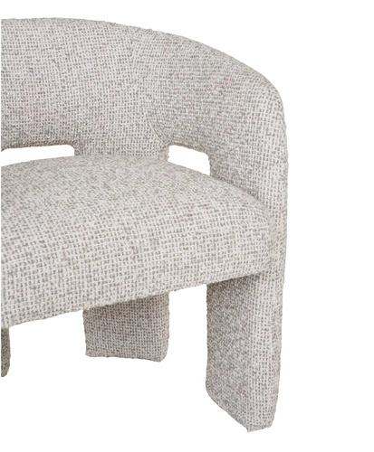 Krzesło do jadalni Monroe Intesi tapicerowane boucle beżowe z podłokietnikami skandynawskie