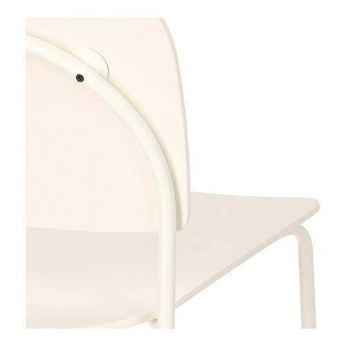 Krzesło Ravio nowoczesne z tworzywa biało‑kremowe do jadalni i kuchni