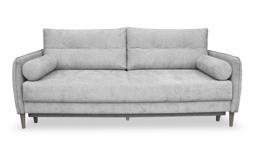Sofa rozkładana 3 osobowa Lika z funkcją spania do salonu sztruksowa szara z pojemnikiem
