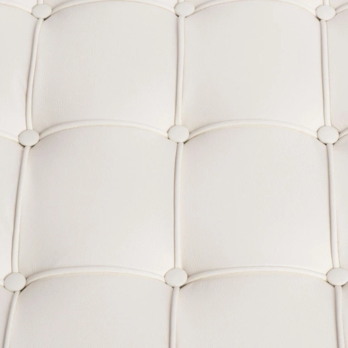 Podnóżek skórzany BA1 Premium inspirowany Barcelona biały do salonu nowoczesny D2.DESIGN