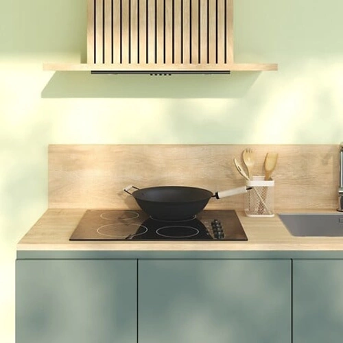 Wok stalowy z drewnianą rączką 35 cm