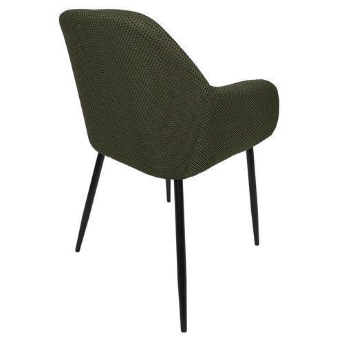Krzesło tapicerowane Lavia zielone khaki do jadalni i salonu z podłokietnikami Intesi