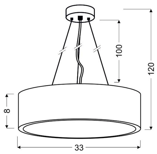 Lampa wisząca Zigo 16W LED 6500 K metal wenge 330x1200mm