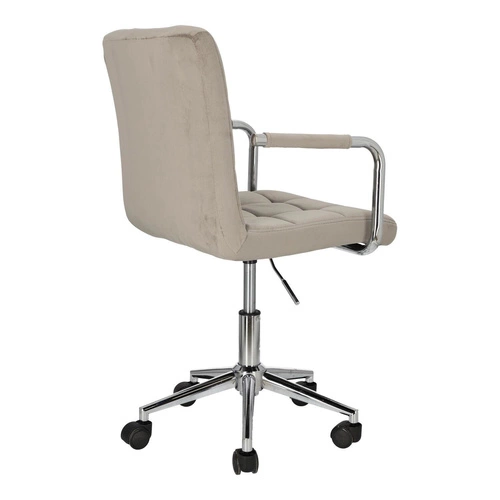 Fotel biurowy ergonomiczny Cosmo Arm szary welurowy obrotowy z podłokietnikami do biura