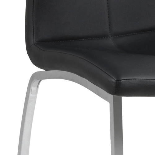 Krzesło do jadalni Asama Actona czarne tapicerowane ekoskóra nowoczesne na metalowych nogach