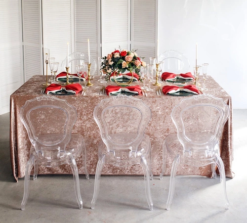 Krzesło transparentne Queen Arm Intesi glamour z podłokietnikami do salonu sztaplowane