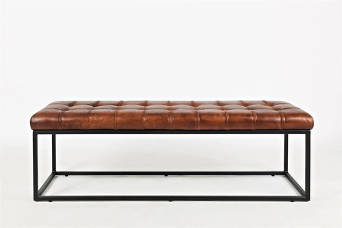 Ławka Peau skóra jasna vintage