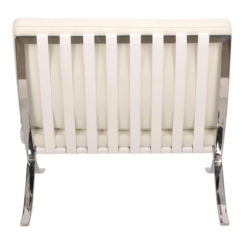 Fotel wypoczynkowy BA1 skóra naturalna biały inspirowany Barcelona nowoczesny do salonu