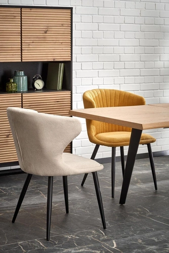 Stół rozkładany do jadalni Sonik 2 dąb naturalny czarne nogi nowoczesny 150–210 cm Intesi