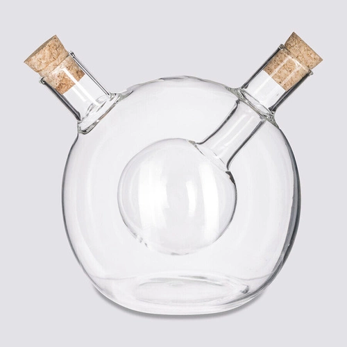 Butelka szklana 2w1 na oliwę i ocet 480 ml okrągła nowoczesna 5five simply smart