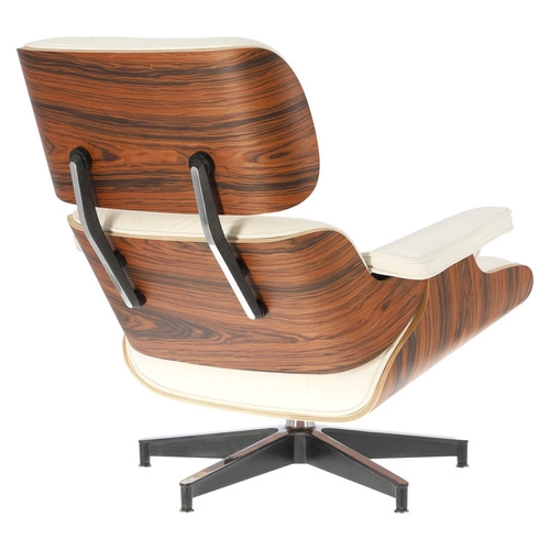 Fotel wypoczynkowy Vip skórzany biały obrotowy nowoczesny do salonu inspirowany Lounge Chair