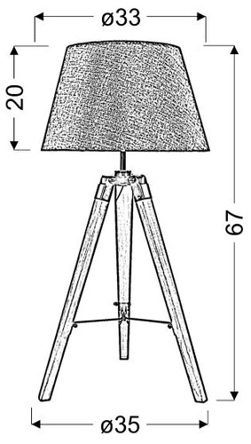 Lampa stołowa Lugano 1x60W E27 brązowy + abażur o tym samym indeksie