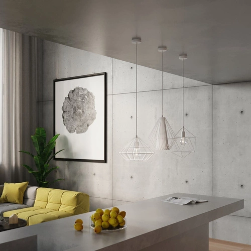 Lampa wisząca UMBERTO biała nowoczesna metalowa do salonu kuchni lub nad stół 32 cm