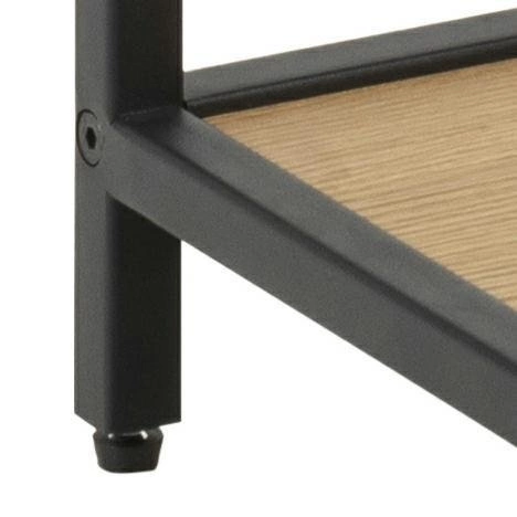 Szafka nocna czarna z szufladą 42 cm Seaford Actona industrialna drewniana do sypialni