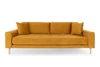 Sofa Lido 3 żółta/ nogi naturalne