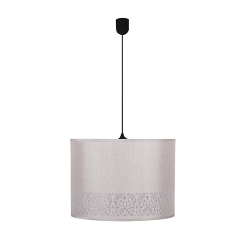 Lampa wisząca Arabesca czarny 33x33x24  1x60W E27 abażur kremowy