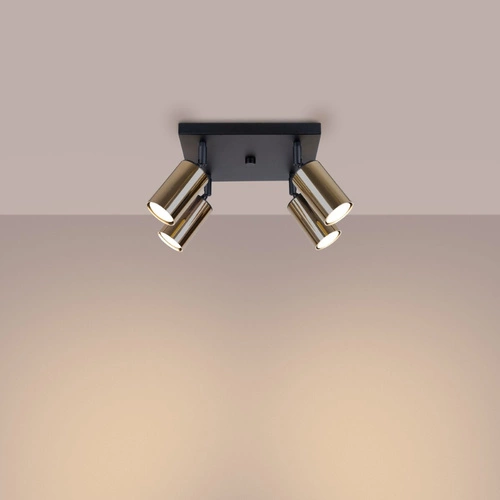 Plafon sufitowy WINX 4 nowoczesny czarny złoty do salonu i sypialni SOLLUX LIGHTING