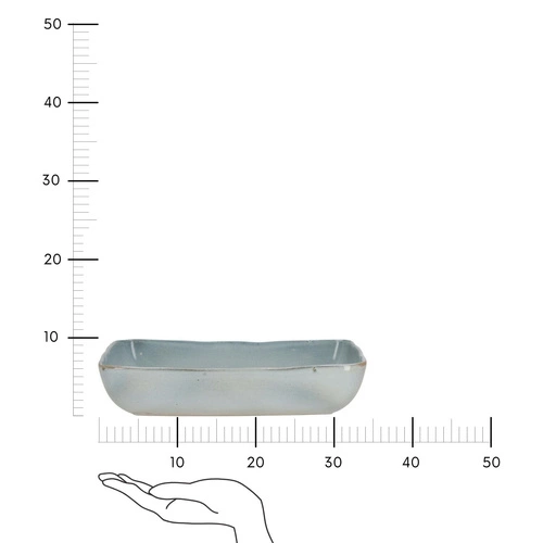 Ceramiczne naczynie do zapiekania Volcan prostokątne 34,5x23 cm szaroniebieskie do zapiekanek Intesi