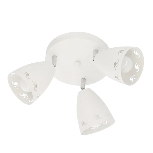 Coty nowoczesny biały plafon okrągły metalowy 3xE14 do salonu i sypialni 38 cm