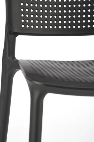 Krzesło ogrodowe Sylie Intesi czarne z tworzywa sztaplowane nowoczesne do ogrodu i na balkon