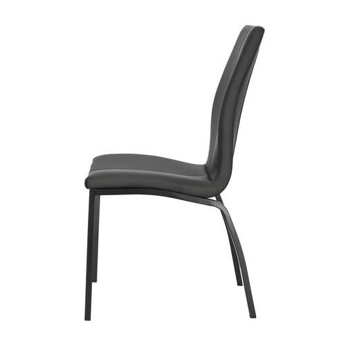 Krzesło tapicerowane ekoskóra Asama Actona czarne do jadalni nowoczesne na metalowych nogach