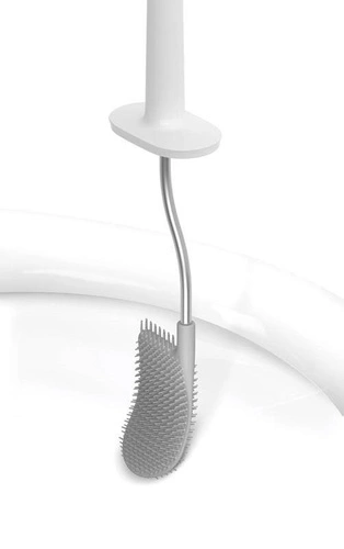 Silikonowa szczotka do wc Joseph Joseph Flex JJ biała stalowa do łazienki