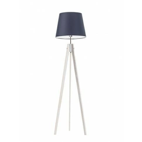 Lampa podłogowa ARUBA abażur granatowy stelaż biały