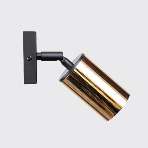 Kinkiet ścienny WINX nowoczesny czarny złoty stalowy do salonu i sypialni SOLLUX LIGHTING