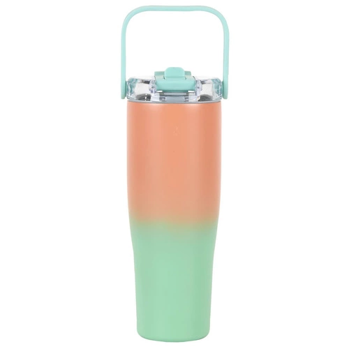 Kubek termiczny New York 900ml            pomarańczowo-zielony
