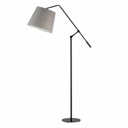 Lampa podłogowa FOYA szara nowoczesna z regulacją wysokości do salonu i sypialni welurowa
